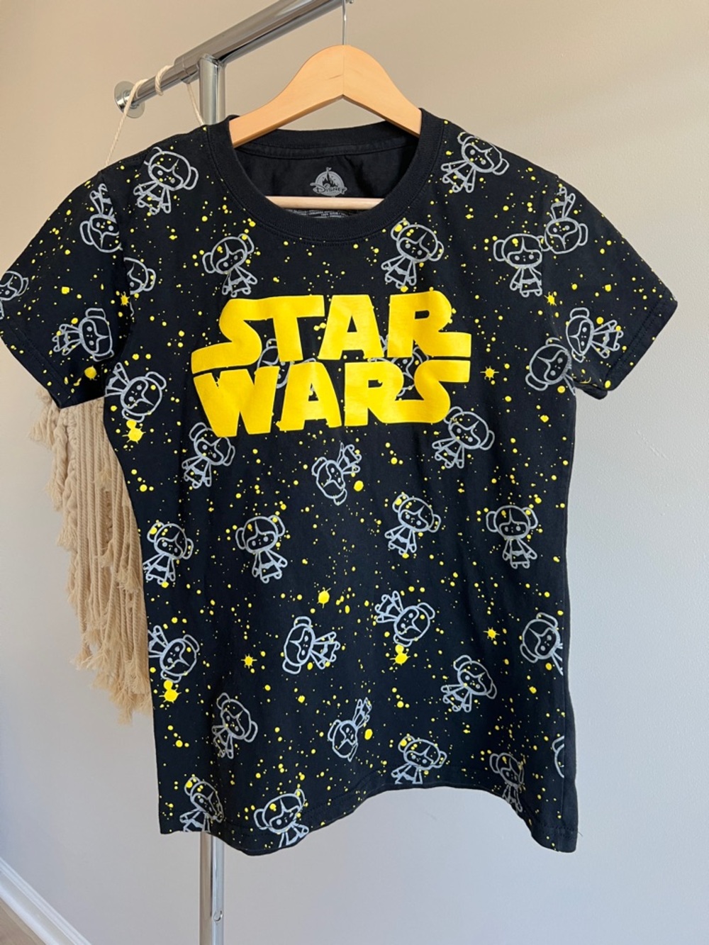 Star Wars Black Tee with Bold Yellow Logo